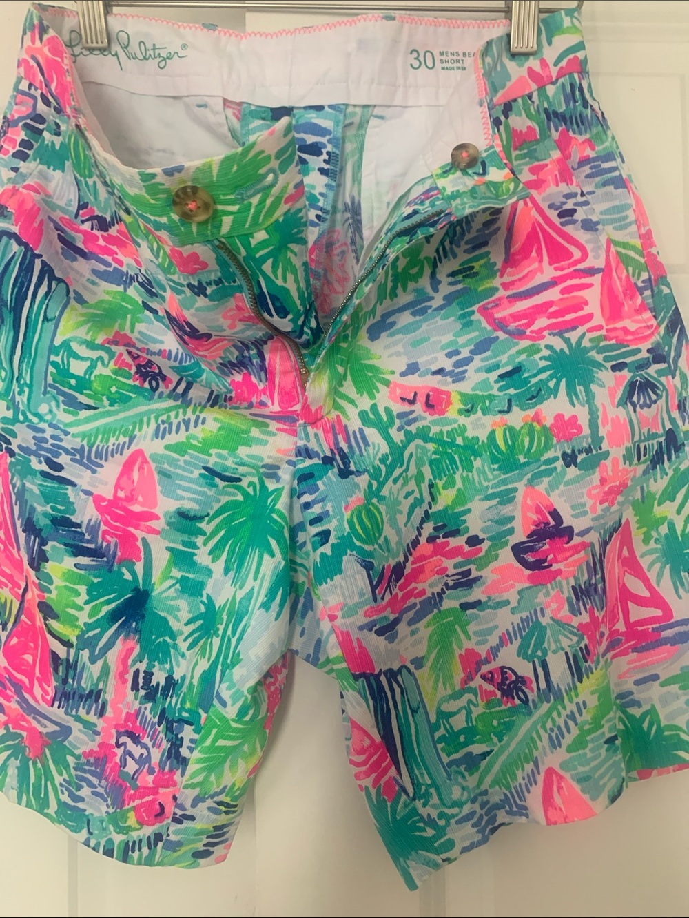 Lilly Pulitzer Neon Tropical Bermuda Shorts - Pink, Green, Blue
